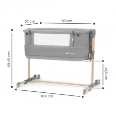 Приставне ліжечко-люлька Kinderkraft Neste Grow Light Grey Full Wood